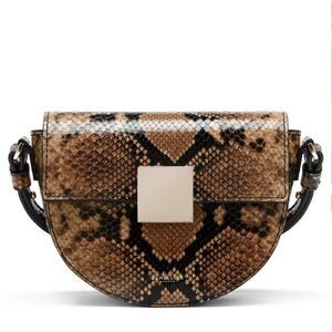 DeMellier Cognac Snake Mini Oslo Crossbody Bag